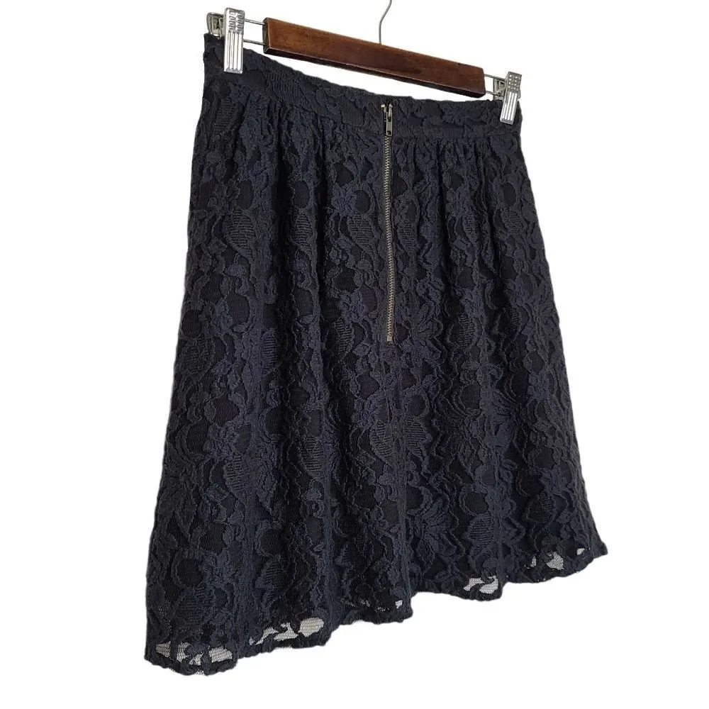 Kimchi Blue | Black Lined Lace Pocket Skirt | 2 - Picture 11 of 14